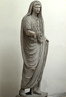 A toga statue of Augustus as Pontifex Maximus c. 30 - 20 BC