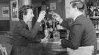 Peter Carr-Foster and Jacqueline Tourreil, two actors who play George and Jacqueline in an 'English by Radio' programme