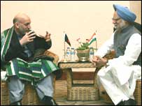 حامد کرزئی اور منموہن سنگھ