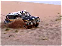 Car in dunes