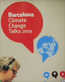 Delegate at the Barcelona climate talks
