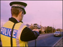 One man and his radar gun at work