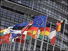 EU countries' flags in Strasbourg