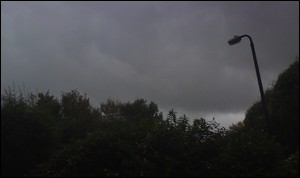 Threatening skies above Bradley Stoke this morning