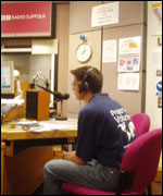 Nick being interviewed at BBC Radio Suffolk