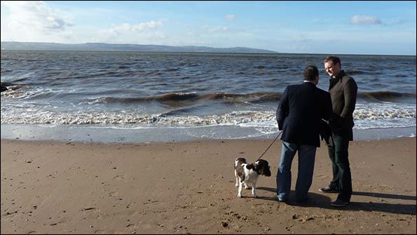 Walker and Benitez on the beach