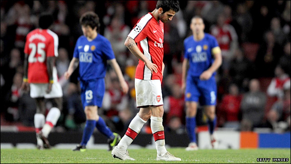 Cesc Fabregas' body language says it all as Manchester United dominate