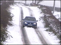 Battling through the snow