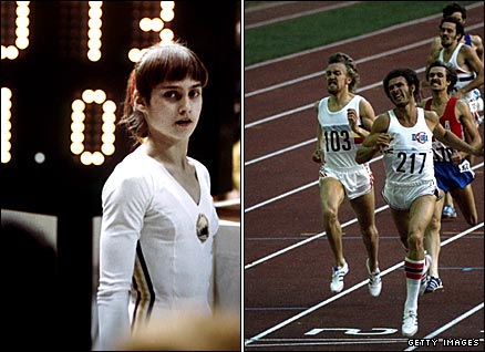 Nadia Comaneci (left) and Alberto Juantorena