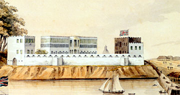 A view of the slave fort at Bance Island, c.1805