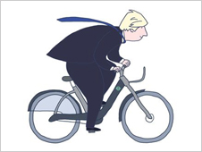 Boris on Bike Cartoon