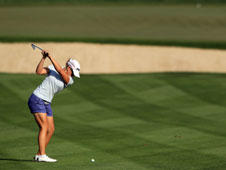 Golfer taking a swing