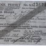 John Blundy's dock permit for Southampton Docks