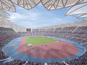 Artists' impression of the athletics stadium