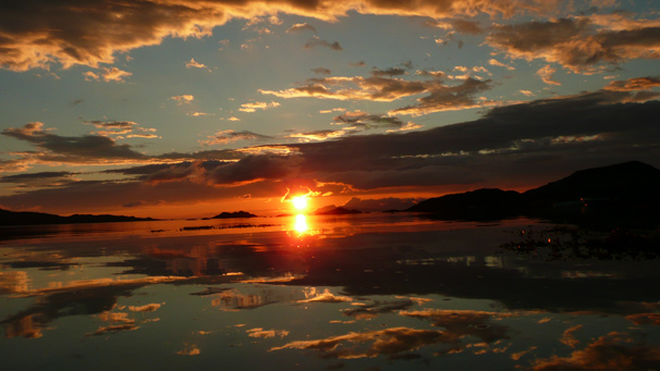 Sunset over Rhum and Eigg (Image courtesy of Neil McLaren)