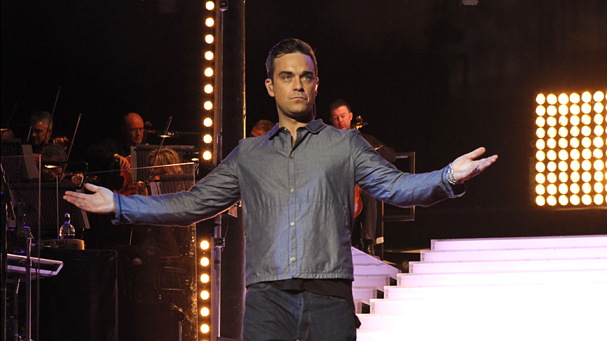 Robbie Williams in rehersal