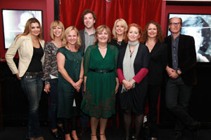 Judges from Funny Women Back row : Dr Linda Papadapoulos, Kate Garraway, Sam Ward, Louise Court, Lucy Ansbro, Will Gompertz. Front row : Jane Martinson, Lynne Parker, Lucy Lumsden. Photograph by Grace Lightman.