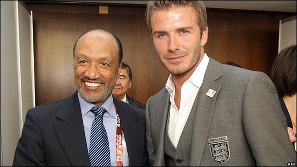 Mohamed Bin Hammam and David Beckham