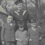 Ordinary Seaman Dawkins with Brothers Norman and Cecil, Sister Valerie, Christmas 1940