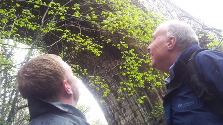 Adam and Stephen K. Jones at Goitre Coed Railway Viaduct