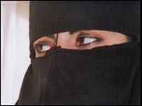 Muslim woman wearing a veil