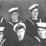 1st Lieutenant Stanley Shield (centre front row)with members of a guns crew from HMS Gulland. Naples 1943/45.
