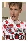 Robert Millar displays his King of the Mountains jersey