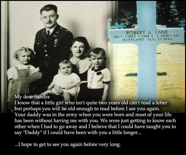 Letter from Major Robert Lane to his infant daughter, written just a few days before he died.