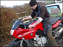 Julian Hodge on his bike