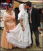 Glastonbury festival-goers get married