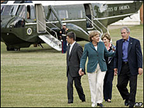 جورج بوش و آنگلا مرکل