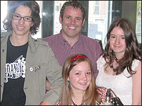 Tim Wedgwood with Calum, Holly and Sian