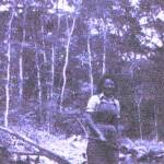 Audrey Wilcock as a Timberjill in the forests of Sussex