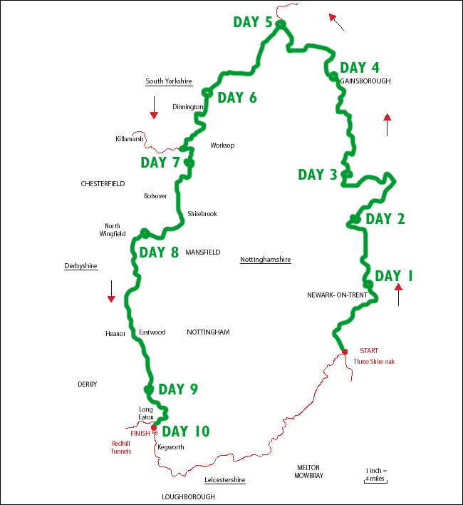 map of Nottinghamshire