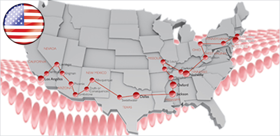 map of the BBC Election bus route across the US
