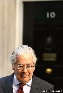 Mervyn King outside 10 Downing St