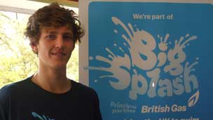 Tim and Helena in swimming pool