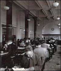 People in the cafe in the station