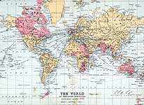 1900 color map of the World with the British Empire highlighted (Getty Images/Hulton|Archive)