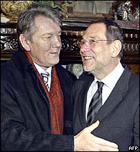 Viktor Juščenko a Javier Solana