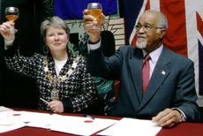 The cultural link between Reading and Speightstown is officialy signed