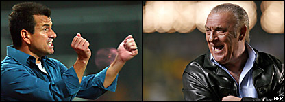 Dunga (izq.) y Alfio Basile