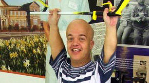 Tom Shakespeare doing his exercise routine