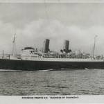 HMT Duchess of Richmond sailed from Rangoon 3pm Thursday 25th October 1945. Docked Liverpool 11.20am Thursday 15th November 1945 (Picture courtesy of www.simplonpc.co.uk)