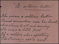 Extract from soldier's autograph book