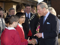Prince Charles meets pupils