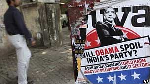 Posters about President Obama's visit in India