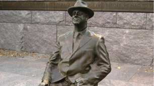A statue of American president Franklin D Roosevelt
