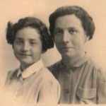 A photograph we sent to my dad of me and my mum