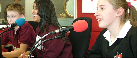 Three of the reporters - Jack, Pardeep and Hannah